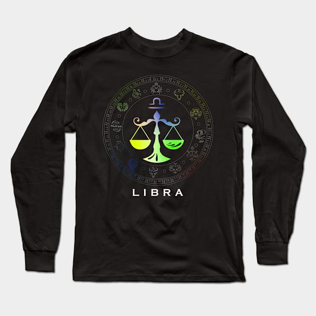 Zodiac sign Libra T-shirt Long Sleeve T-Shirt by Emotiondesign